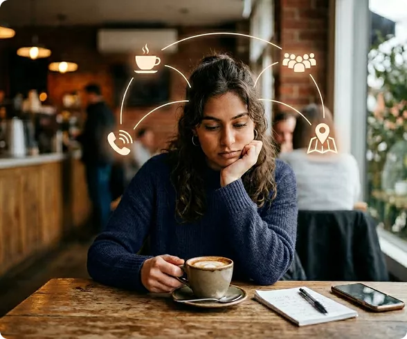 Person in a calm, mindful state